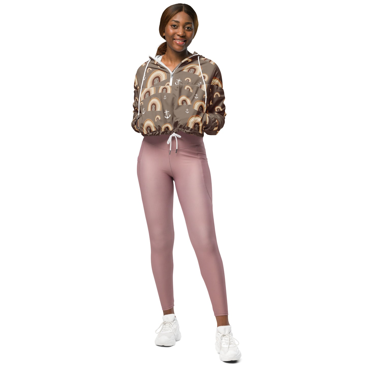 COJO RAINBOW PRIDE Cropped Windbreaker- Tan