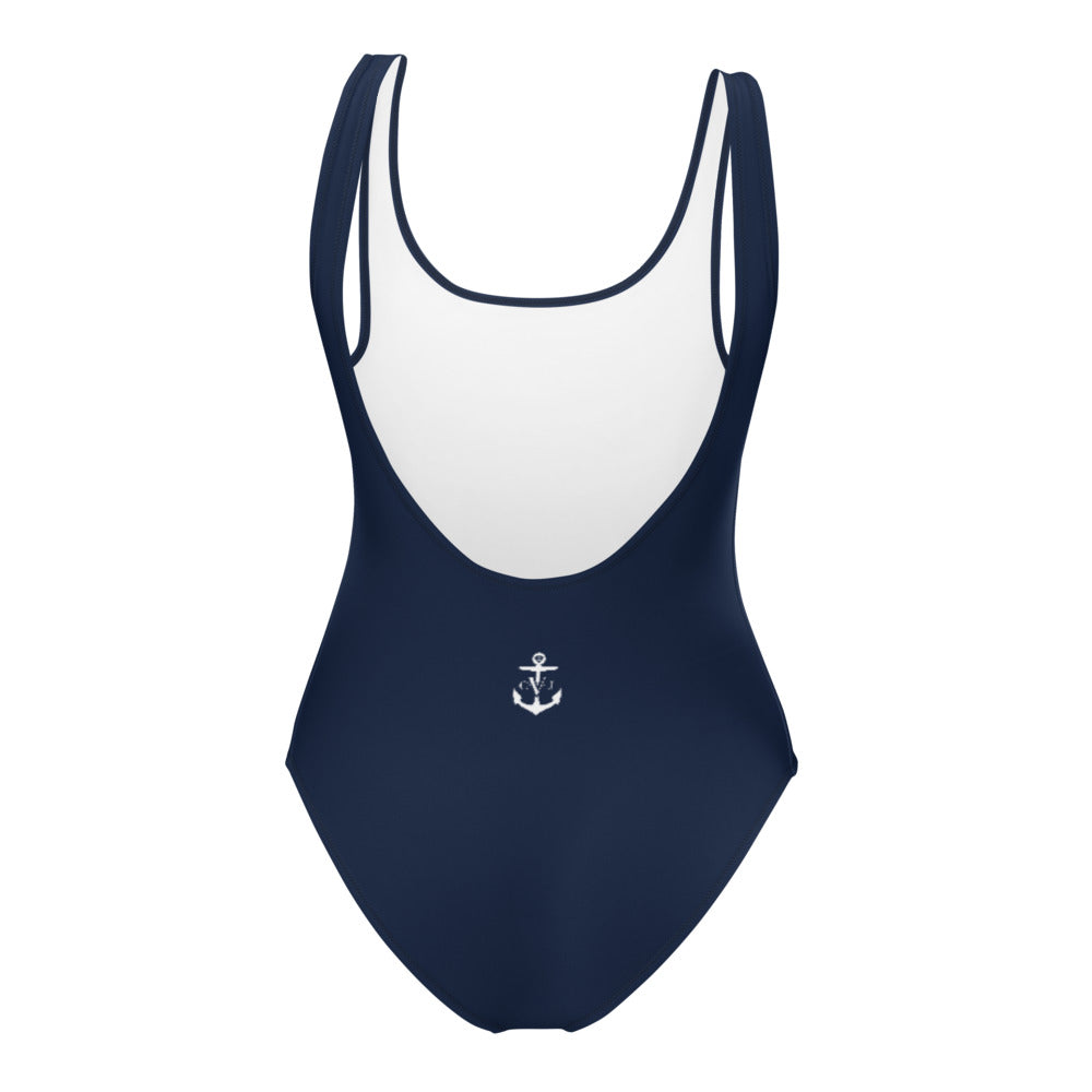 Happiness is a Choice One-Piece Swimsuit Navy