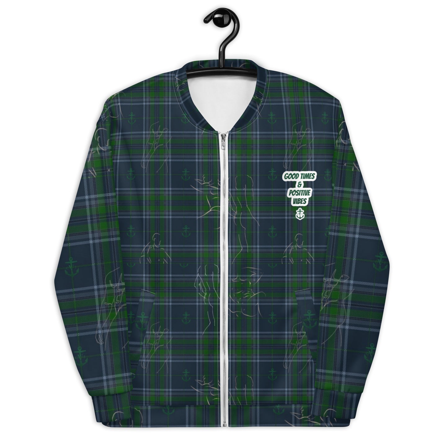 Irish Plaid "Good Times & Positive Vibes" Bomber