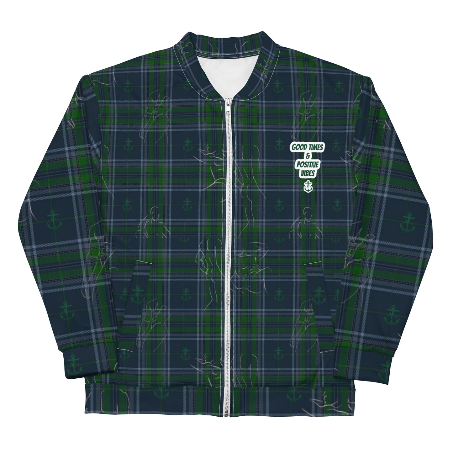 Irish Plaid "Good Times & Positive Vibes" Bomber