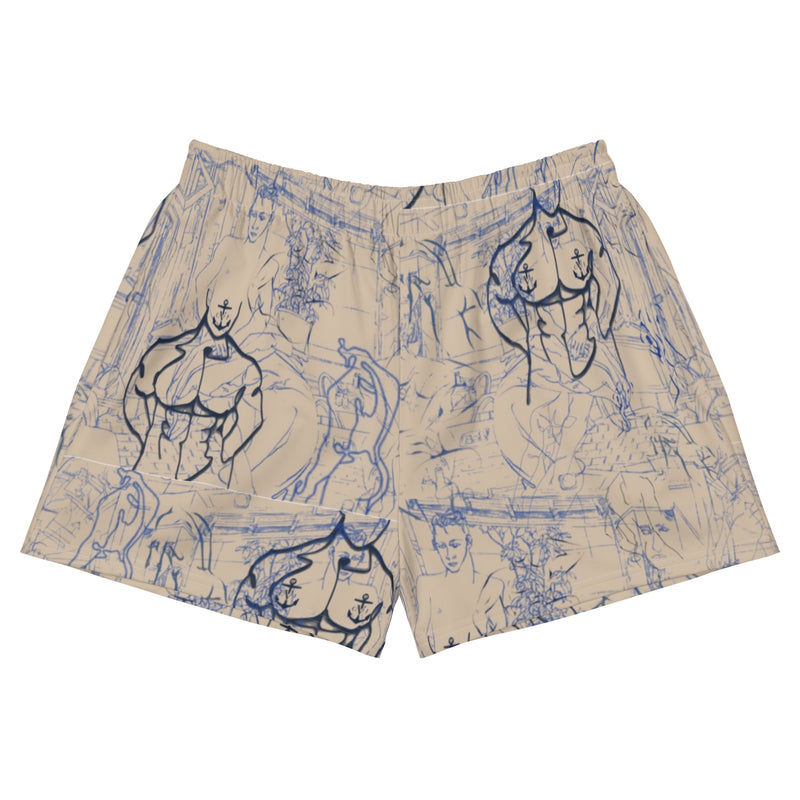 Blue Spode Shorty Shorts