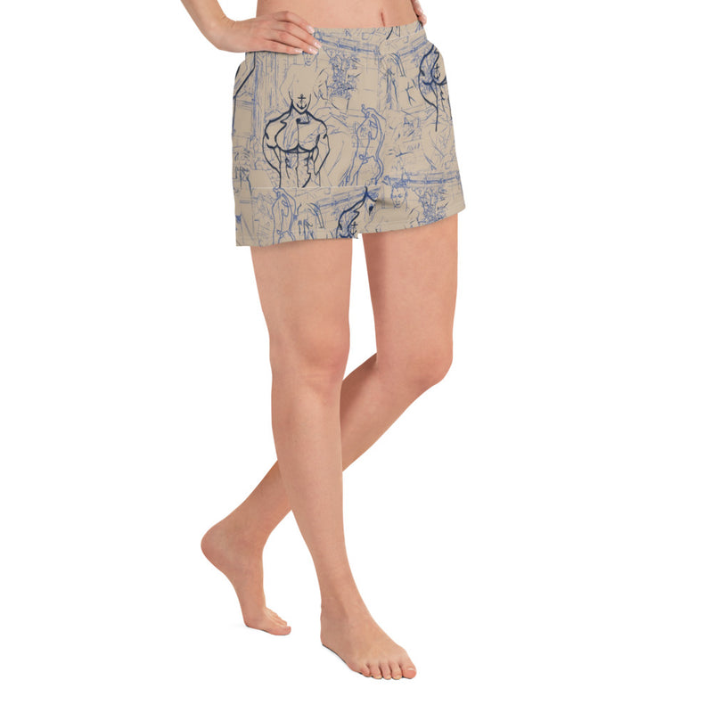 Blue Spode Shorty Shorts