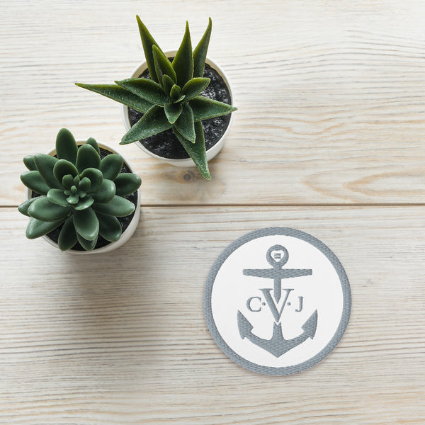 COJO Anchor Embroidered patches- Grey