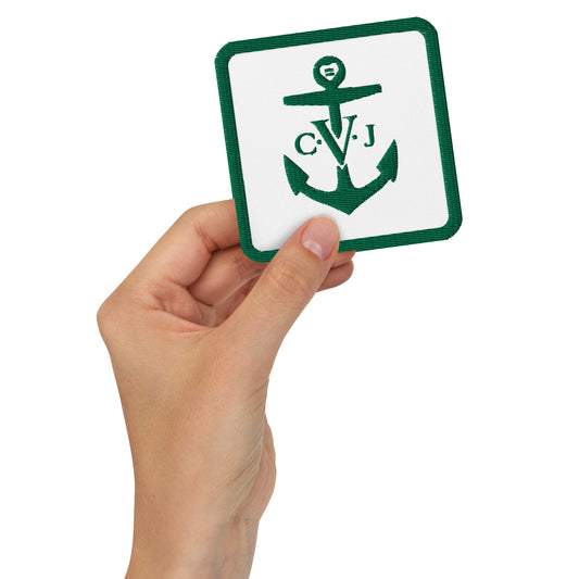 COJO Anchor Embroidered patches- Forest Green Square
