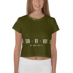 French Survivor Crop Tee Army Green