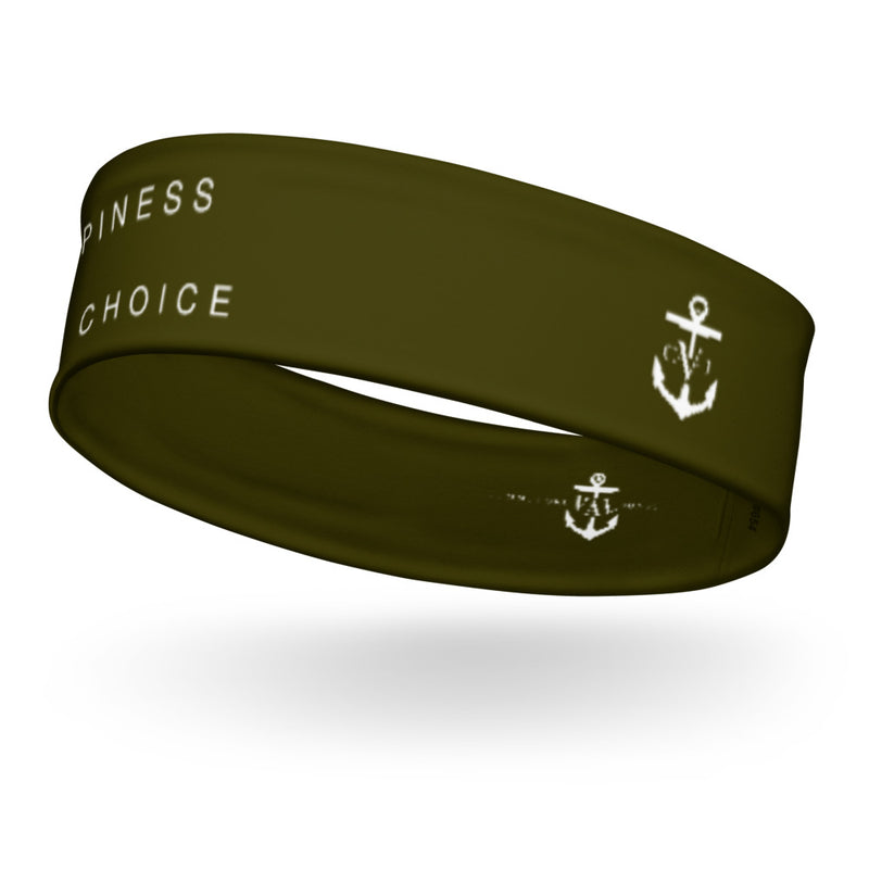 Happiness Is A Choice C.V.J Anchor Headband Army Green