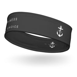 Happiness Is A Choice C.V.J Anchor Headband Dark Grey