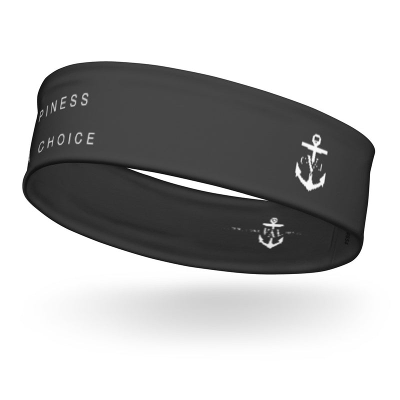 Happiness Is A Choice C.V.J Anchor Headband Dark Grey