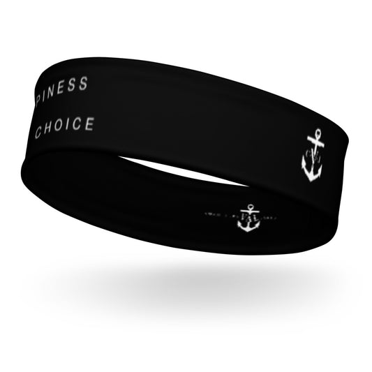 Happiness Is A Choice C.V.J Anchor Headband Black