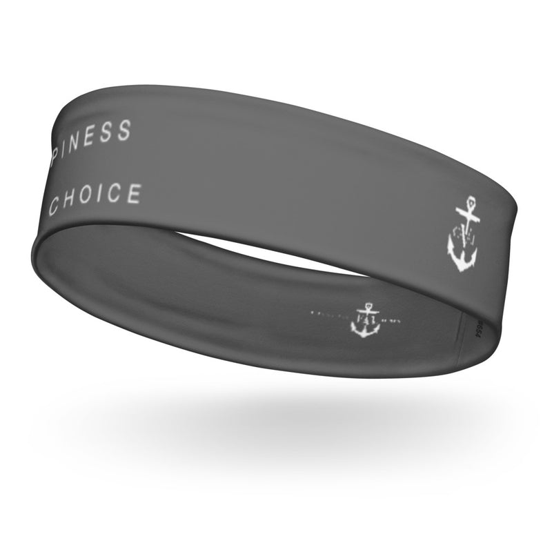 Happiness is a choice Headband Grey