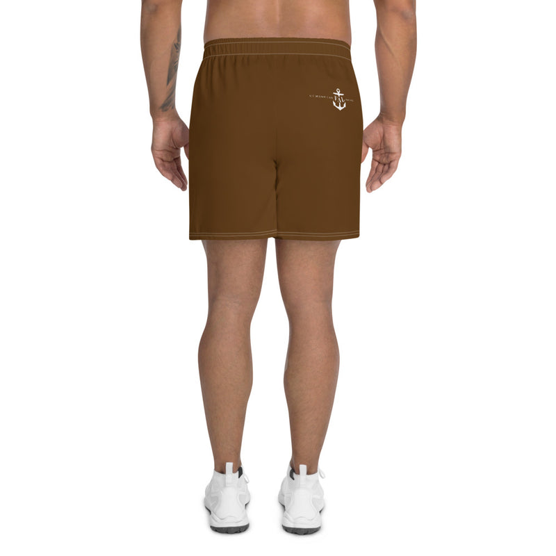 Scarred Over Scared Swim Athletic Long Shorts Brown