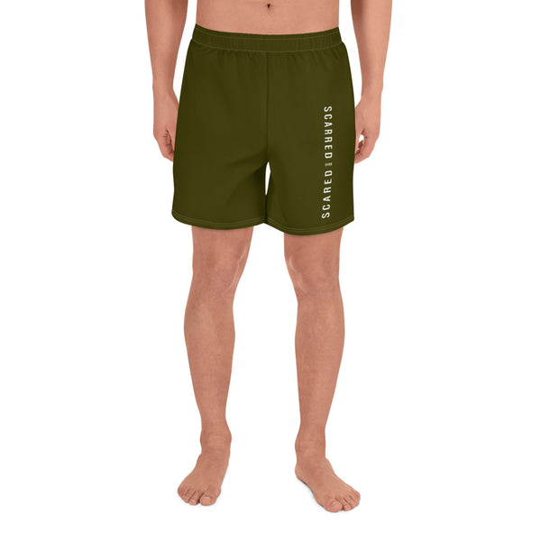 Scarred Over Scared Swim Long Shorts Army Green