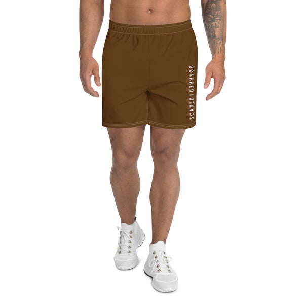 Scarred Over Scared Swim Athletic Long Shorts Brown