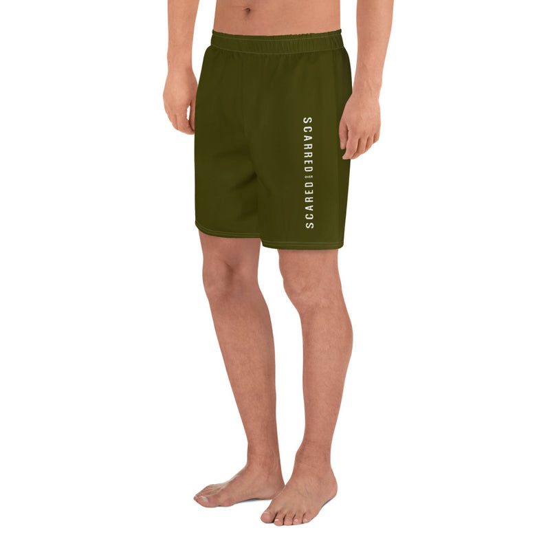 Scarred Over Scared Swim Long Shorts Army Green