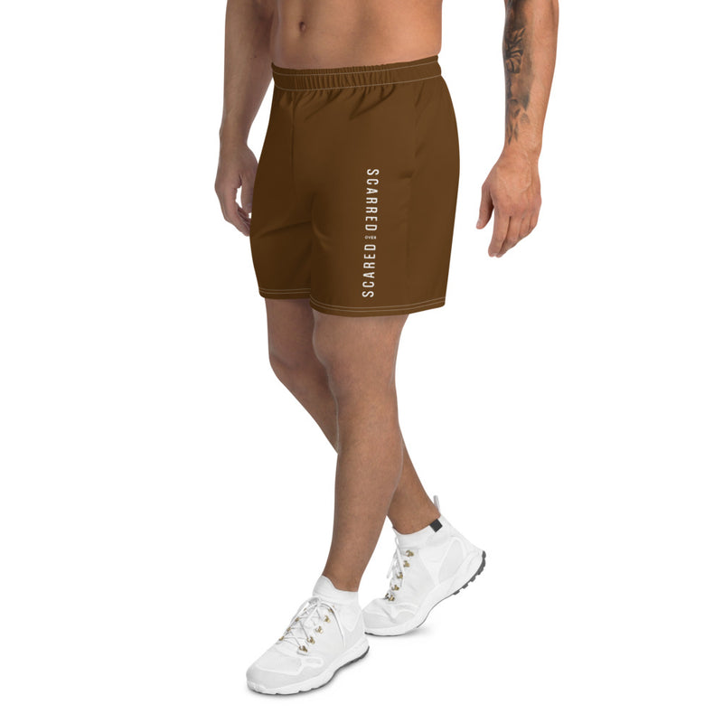 Scarred Over Scared Swim Athletic Long Shorts Brown