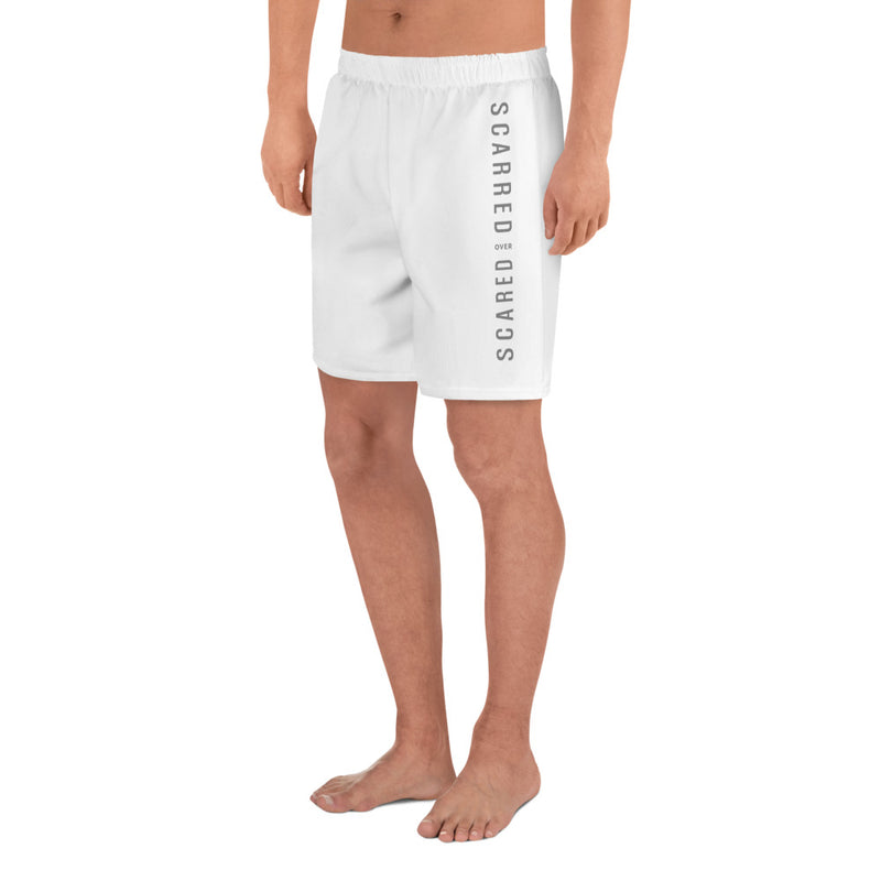 Scarred Over Scared Swim Athletic long Shorts White