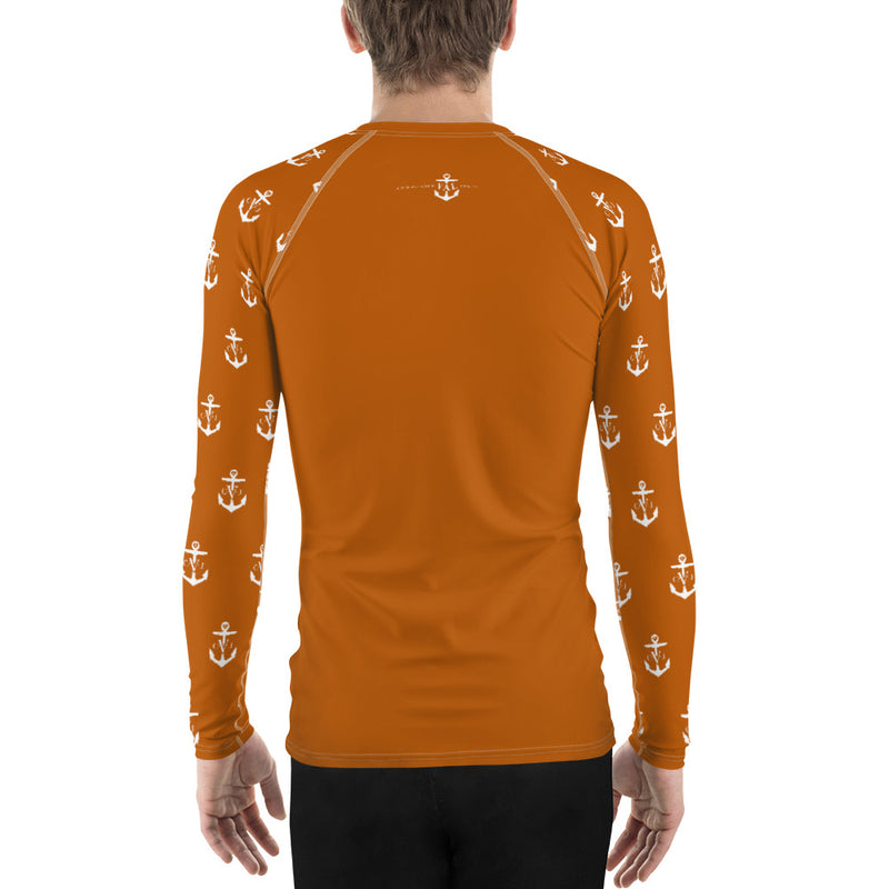 Commodore Jones Anchor Men's Rash Guard Burnt Orange