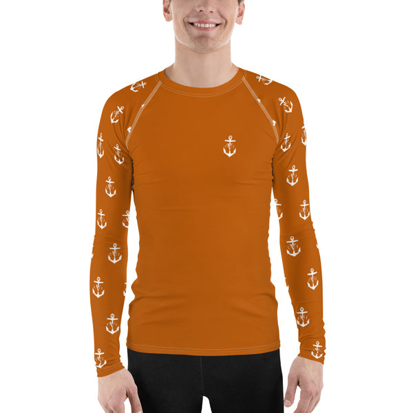 Commodore Jones Anchor Men's Rash Guard Burnt Orange