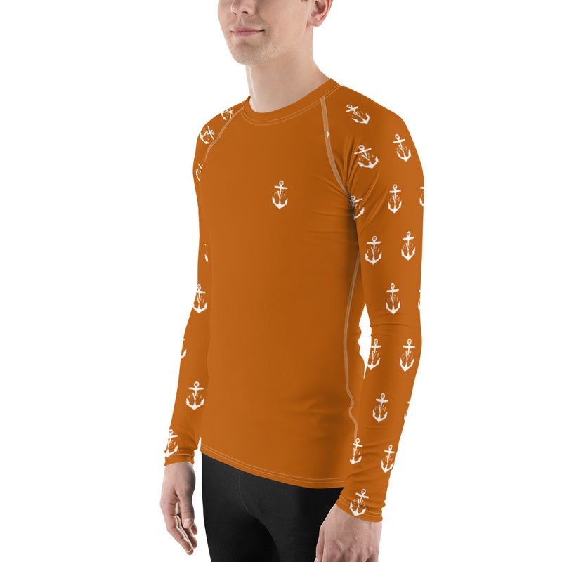 Commodore Jones Anchor Men's Rash Guard Burnt Orange