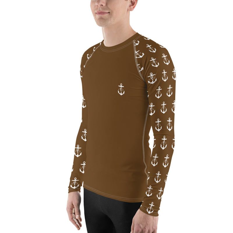 Commodore Jones Anchor Men's Rash Guard Brown