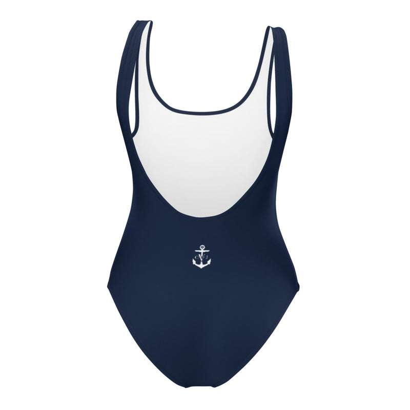 Happiness is a Choice One-Piece Swimsuit Navy