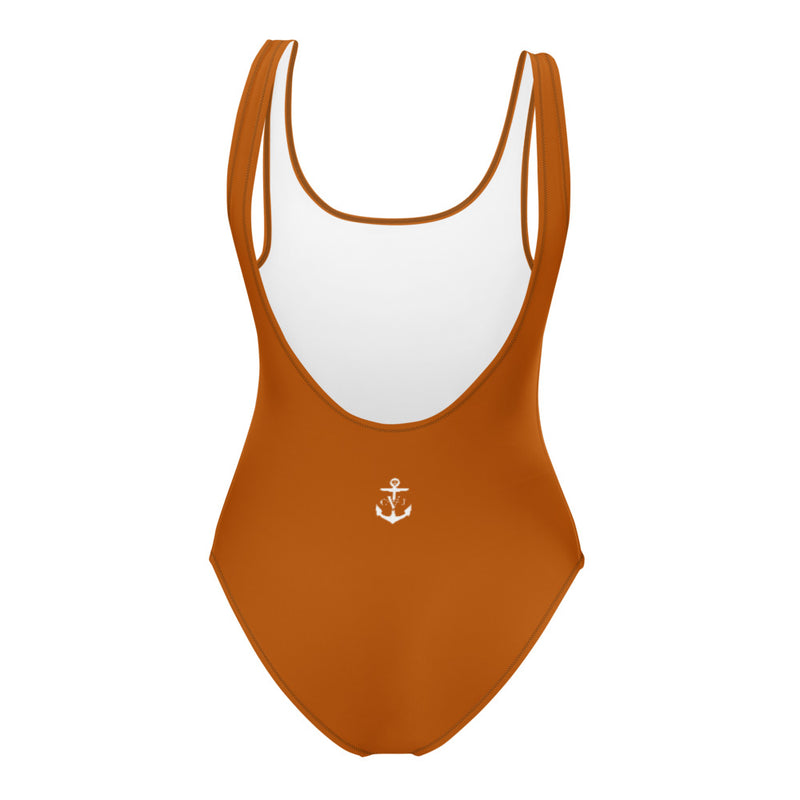 Happiness is a Choice One-Piece Swimsuit Burn't Orange