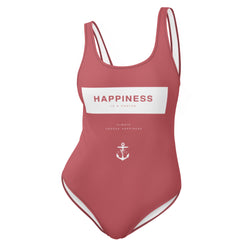 Happiness is a Choice One-Piece Swimsuit Special Edition Blush Pink