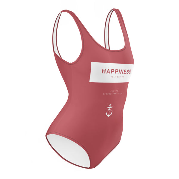 Happiness is a Choice One-Piece Swimsuit Special Edition Blush Pink