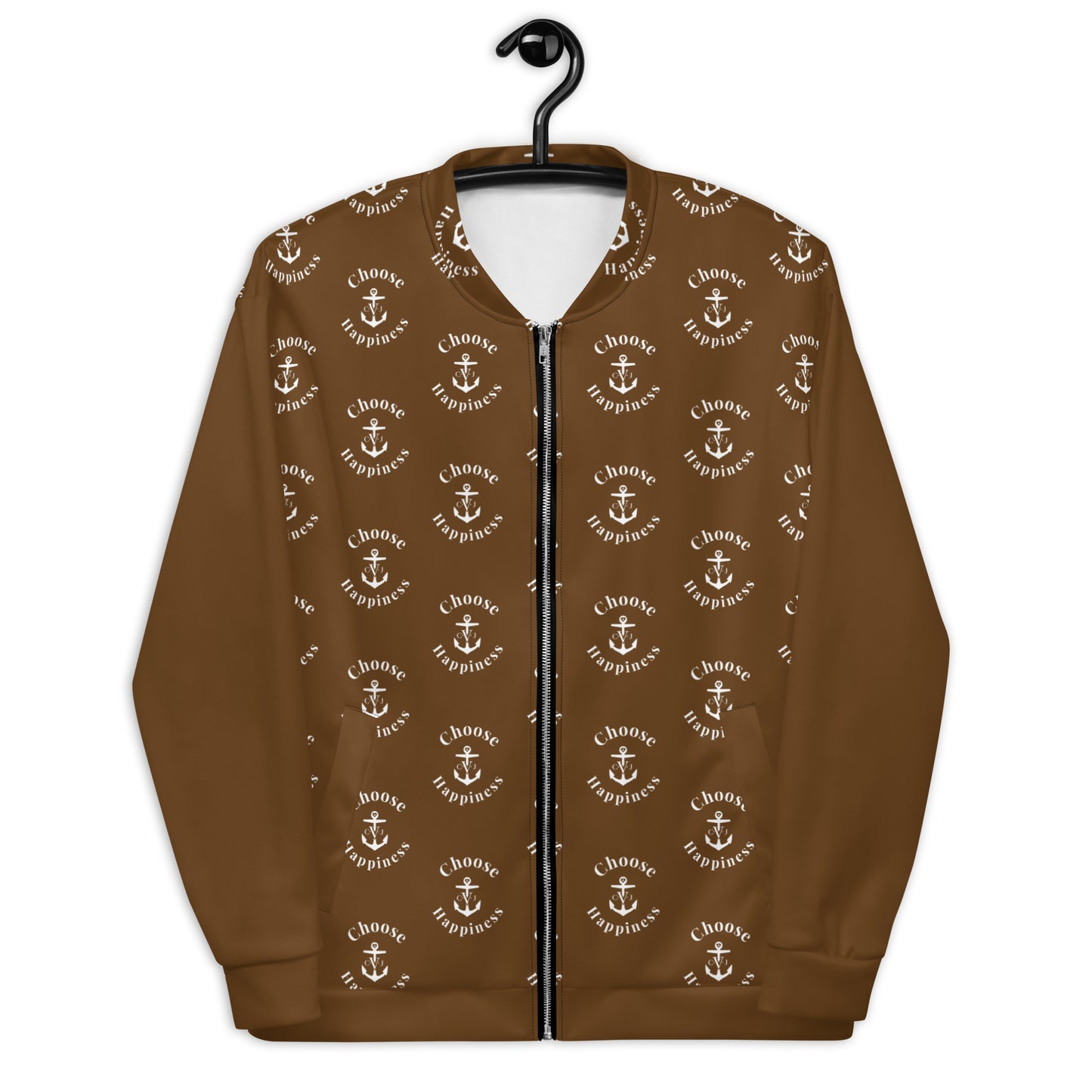 "Choose Happiness" Good Vibe Unisex Bomber -Brown
