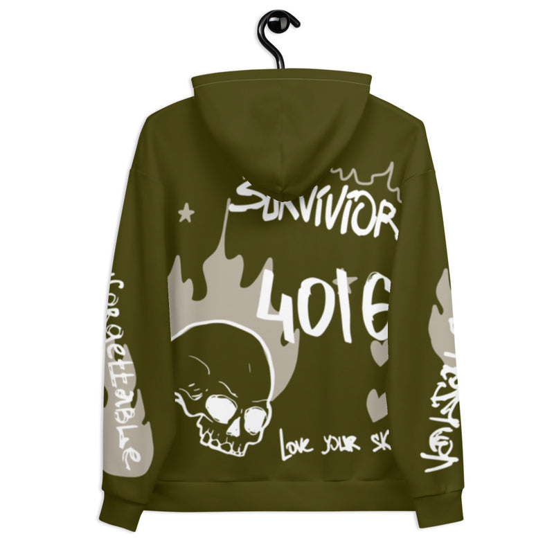 Scarred Over Scared Unisex Hoodie Special Edition Army Green