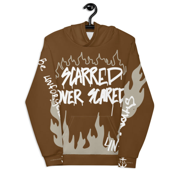 Scarred Over Scared Unisex Hoodie Special Edition Brown