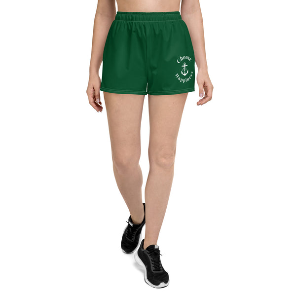 CHOOSE HAPPINESS SHORTY ATHLETIC SHORTS- Forest Green