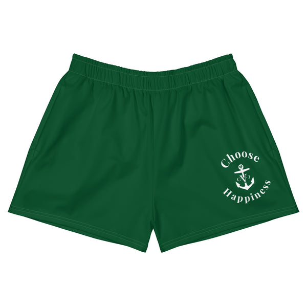 CHOOSE HAPPINESS SHORTY ATHLETIC SHORTS- Forest Green