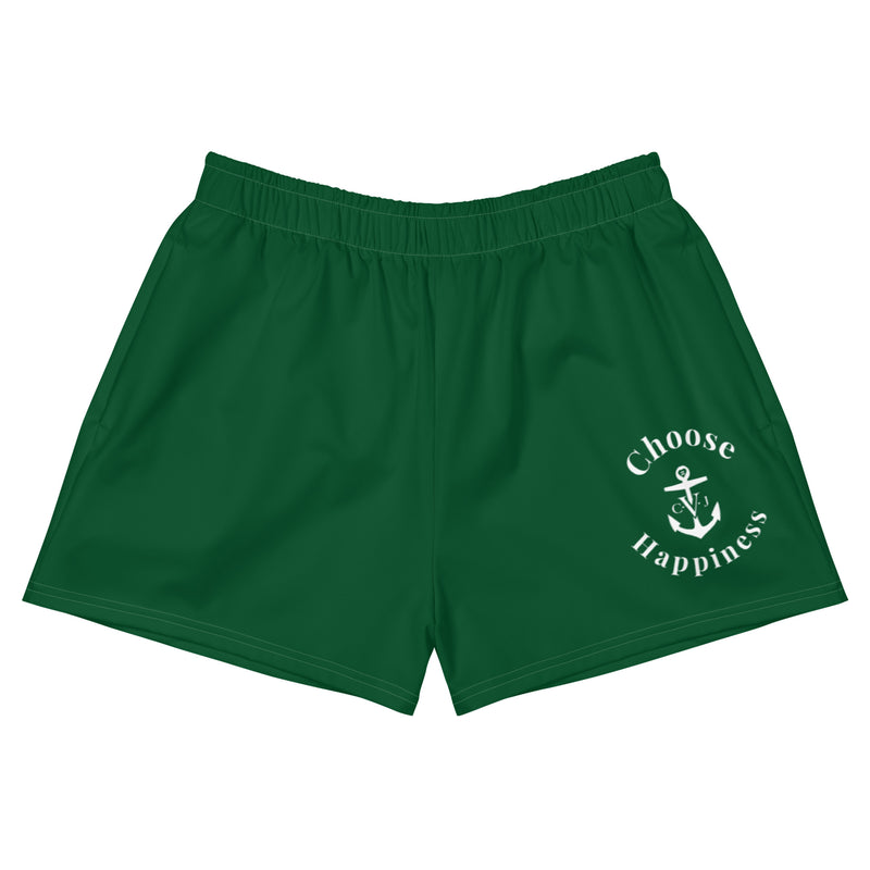 CHOOSE HAPPINESS SHORTY ATHLETIC SHORTS- Forest Green