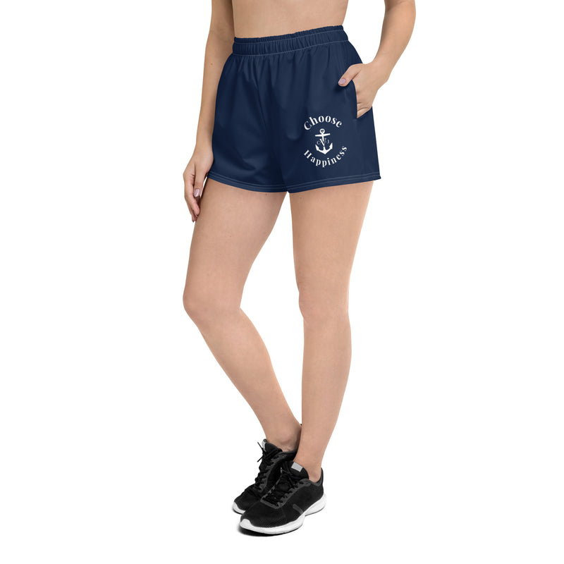 Choose Happiness Shorty Athletic Shorts- Navy