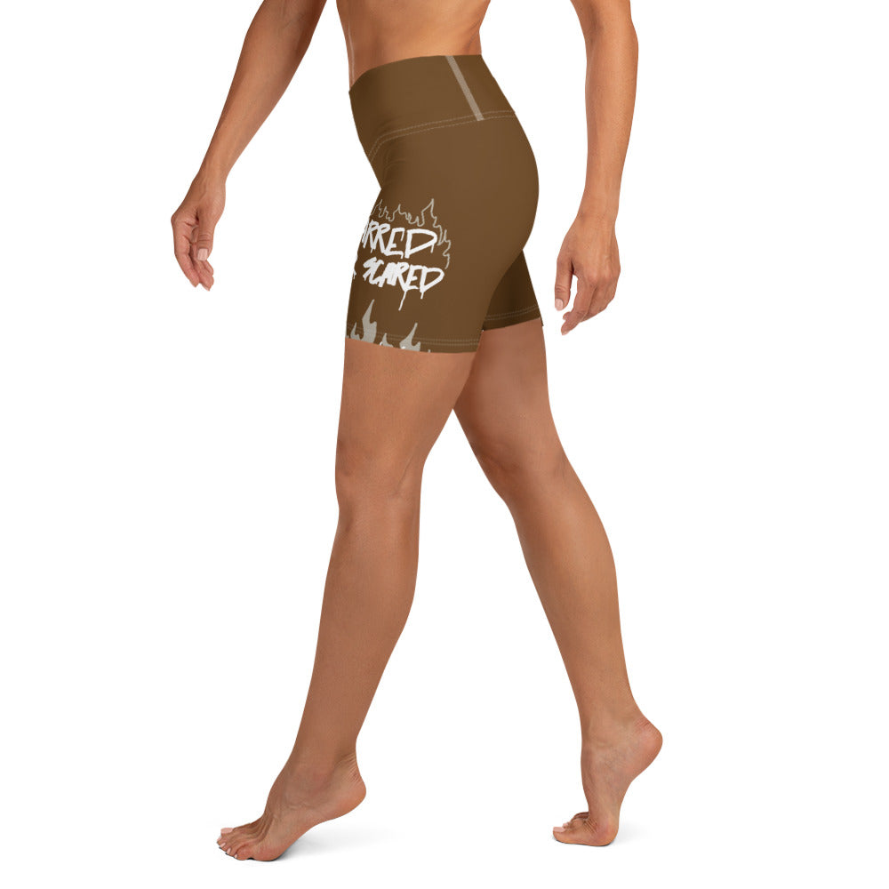 Scarred Over Scared Flame Yoga Shorts