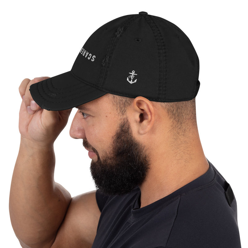 Scarred Over Scared Distressed Dad Hat