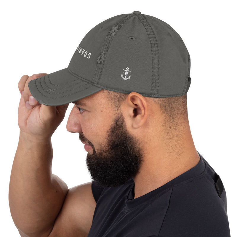 Scarred Over Scared Distressed Dad Hat