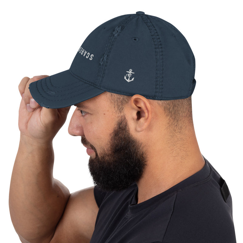 Scarred Over Scared Distressed Dad Hat