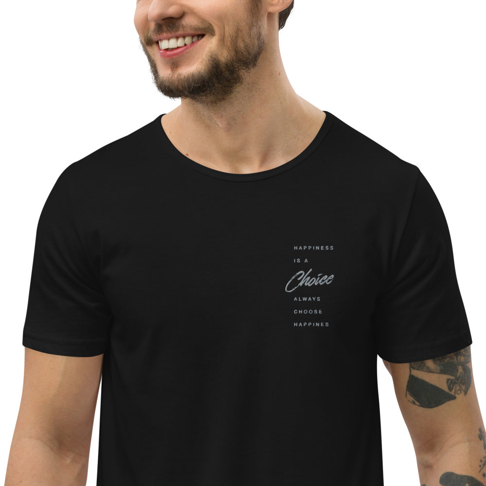 Happiness Is A Choice Men's Curved Hem T-Shirt