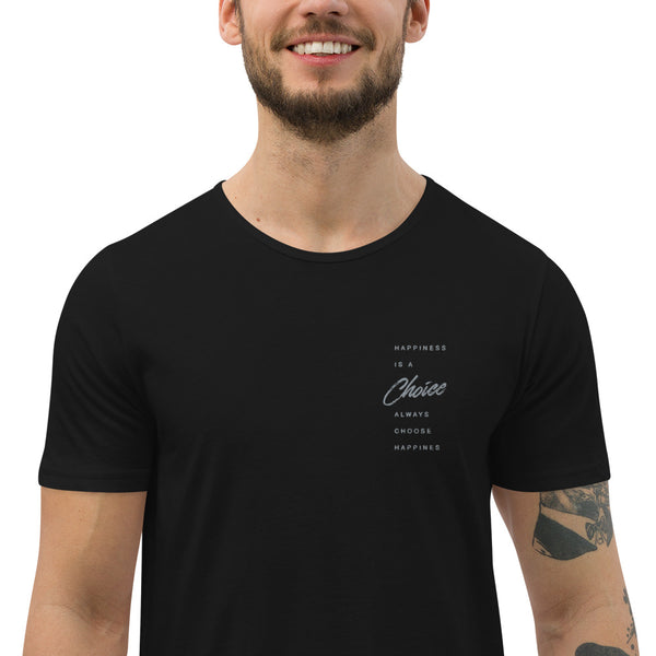 Happiness Is A Choice Men's Curved Hem T-Shirt