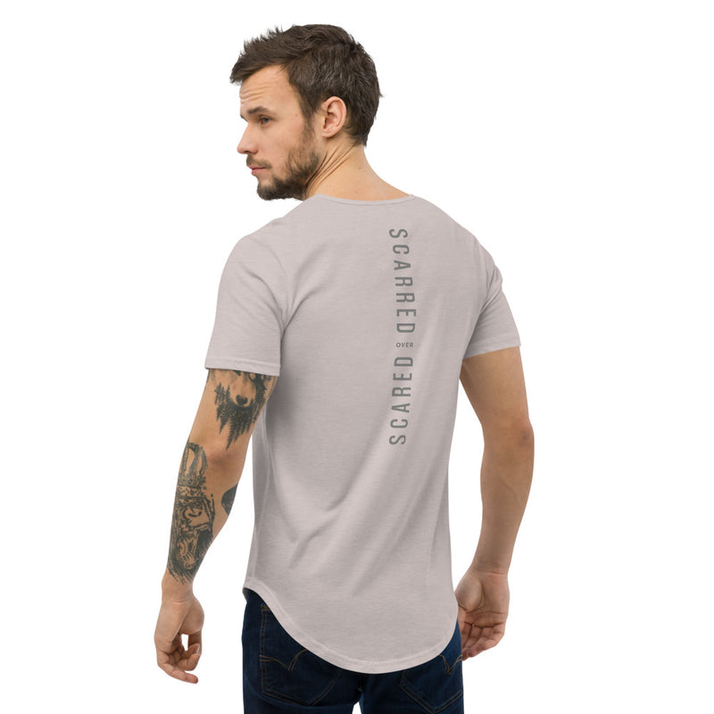 Scarred over Scared Men's Curved Hem T-Shirt