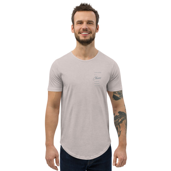 Happiness Is A Choice Men's Curved Hem T-Shirt