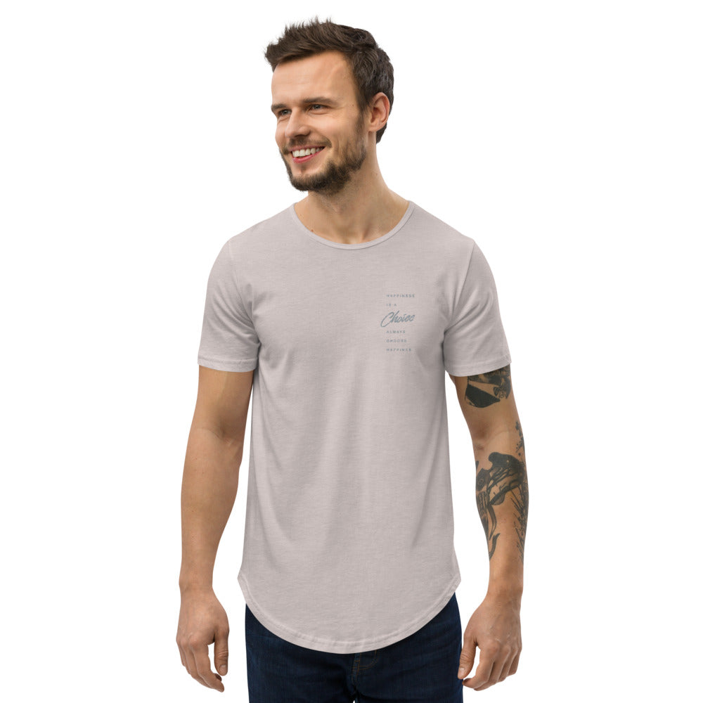 Happiness Is A Choice Men's Curved Hem T-Shirt