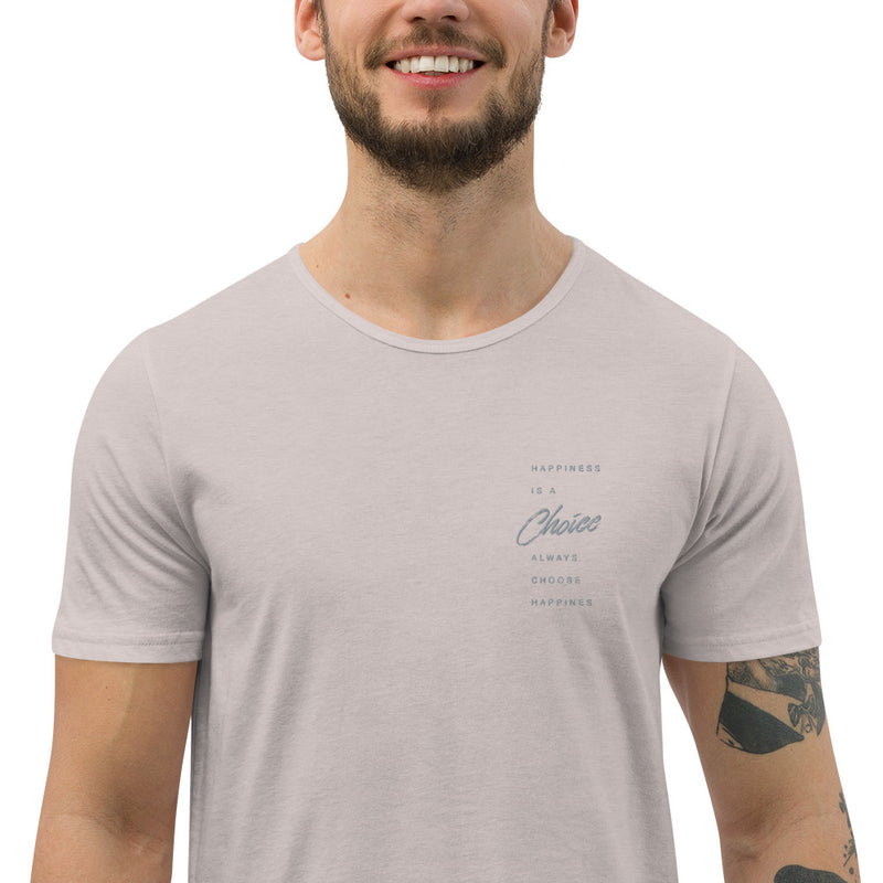 Happiness Is A Choice Men's Curved Hem T-Shirt