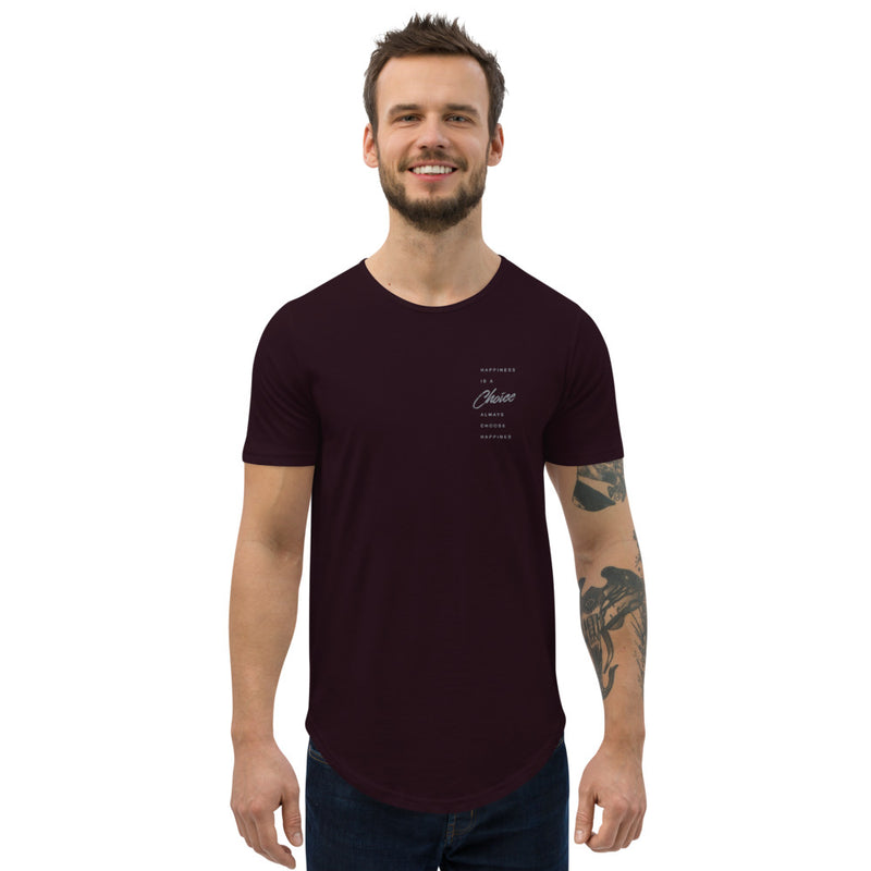 Happiness Is A Choice Men's Curved Hem T-Shirt