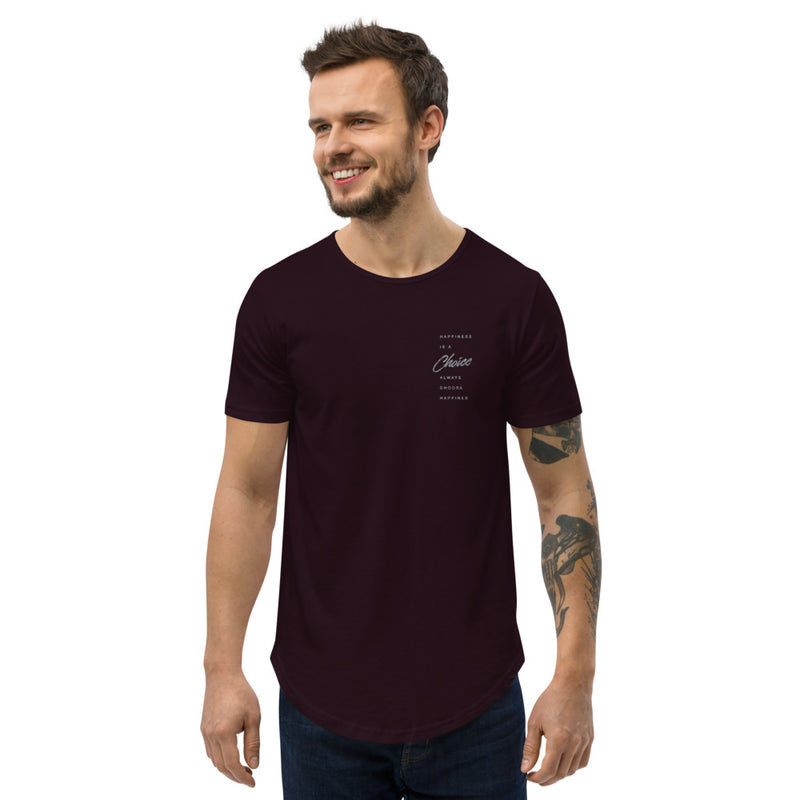 Happiness Is A Choice Men's Curved Hem T-Shirt