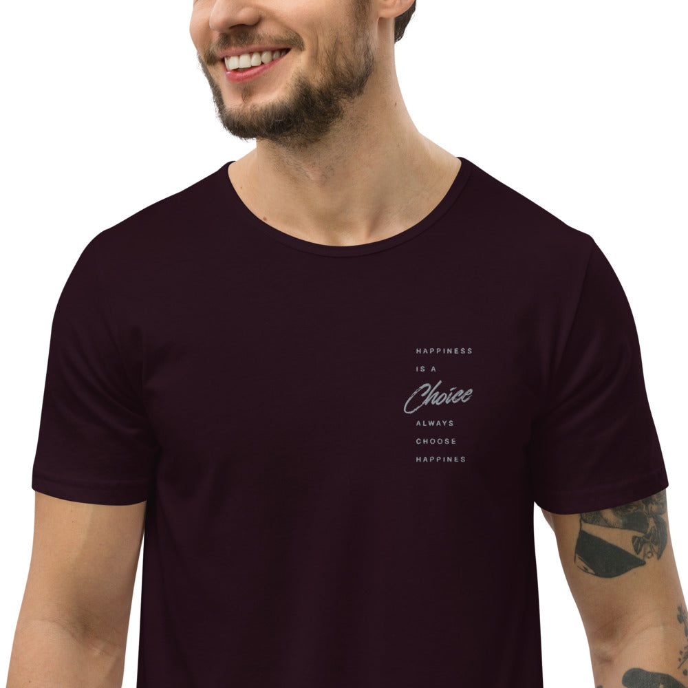 Happiness Is A Choice Men's Curved Hem T-Shirt