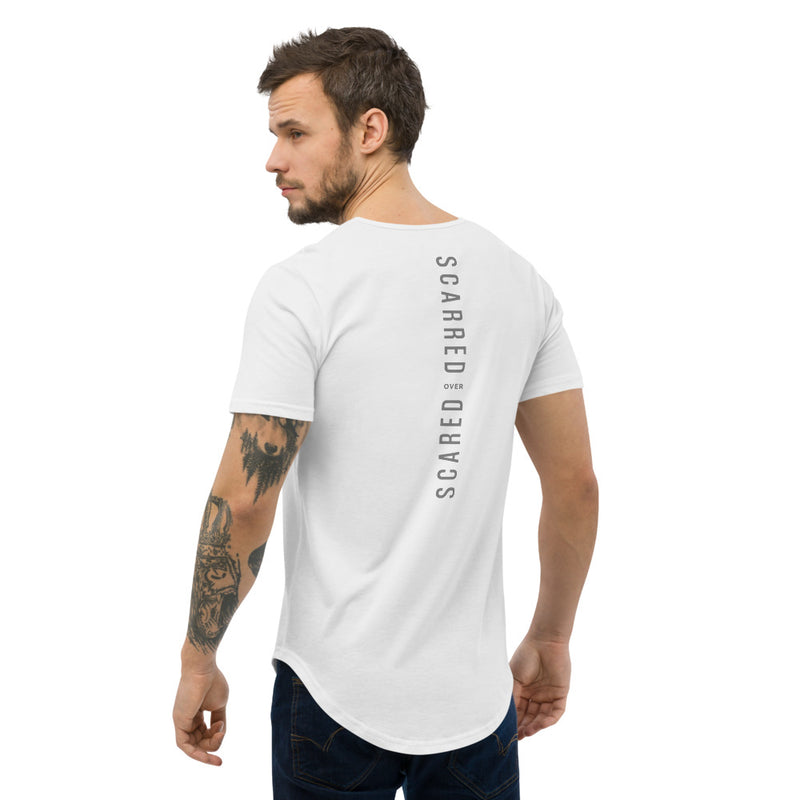 Scarred over Scared Men's Curved Hem T-Shirt