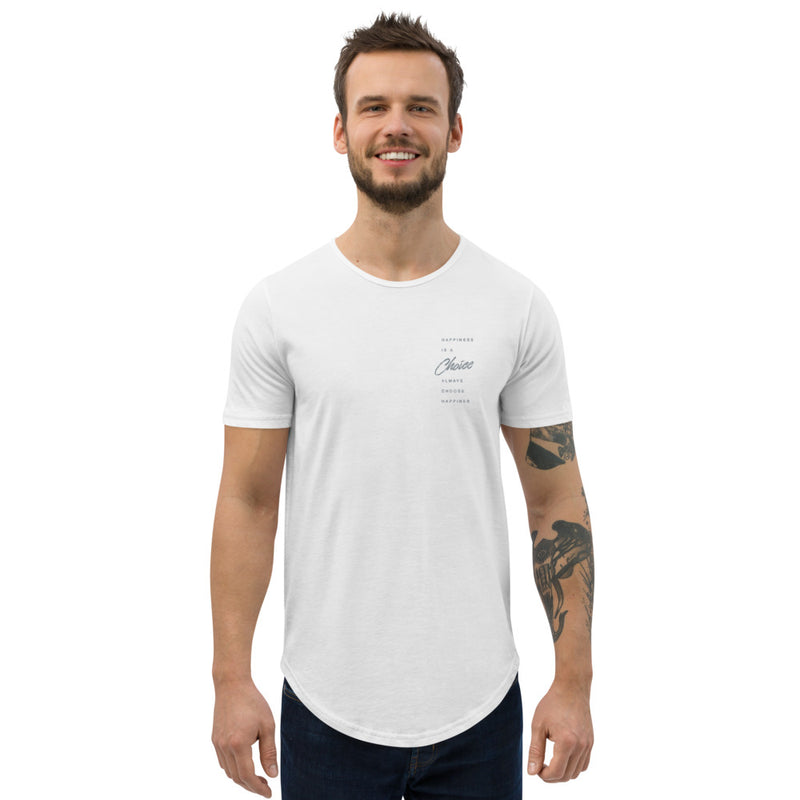 Happiness Is A Choice Men's Curved Hem T-Shirt